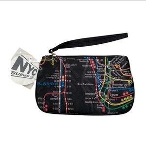 Vintage NYC Subway Map Wristlet | Black | Rare New